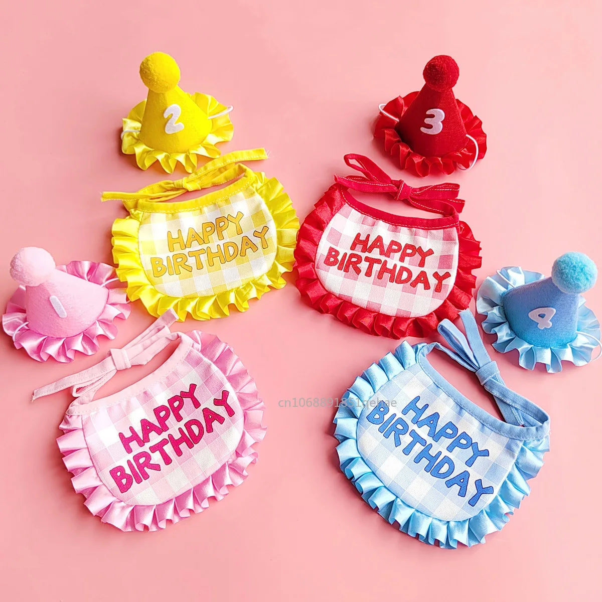 Cat Birthday Scarf Hat Set Dog Birthday Party Supplies Pet Scarf Cute Puppy Birthday Hat Scarf Decor For Small Medium Pets