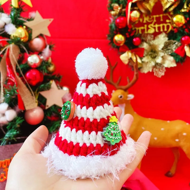 Crocheted Star Christmas Tree Cat Collar for Festival Handmade Frenal Pompom Dog Puppy Pinny Scarf Snowman Kitten Accessories